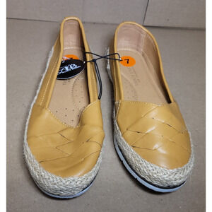 ALEXIS BENDEL Khali TANWoven Leather Slip On Shoe Rope Embellished Women's Sz 7